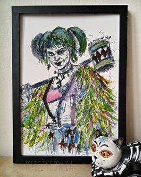 Harley Quinn Margot Robbie Rysunek Akwarela