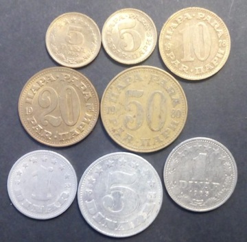 Zestaw monet Jugosławia