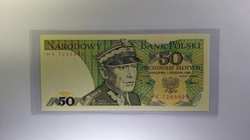 50 złotych 1988 UNC Świerczewski seria HK UNC 01