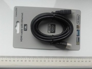 Kabel HDMI 180cm Ethernet 4K, 3D, FullHD, 18Gbps, 