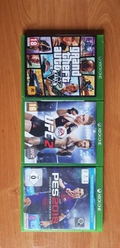 Gry GTA 5, UFC 2, PES Xbox one