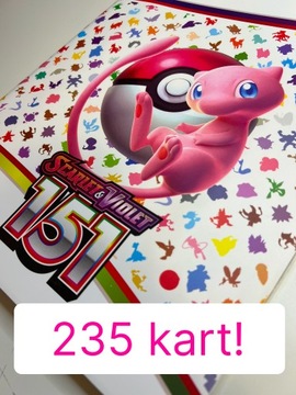 Pokemon TCG MEW 151 album + 235 sztuk kart bez powtórek!