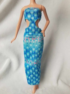 Niebieska Sukienka lalki Barbie Amazing Nails 2001