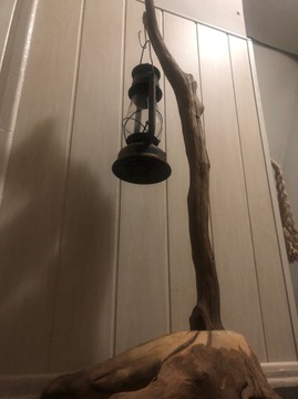 Lampa drewniana ozdobna ręcznie robiona