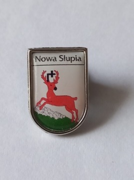 Herb miasta i gmina Nowa Słupia przypinka pin