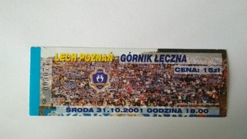 Bilet Lech Poznań - Górnik Łęczna 2001 r.