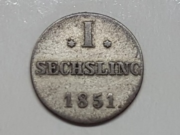 1 Sechsling, 1851 rok, SREBRO