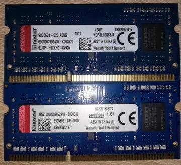 Kingston DDR3L 2x4GB 8GB 1600mHz