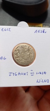 GROSZ 1626 r Zygmunt III Waza Wilno , srebro