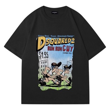 DSQUARED2 T-SHIRT - XL - Koszulka męska czarna