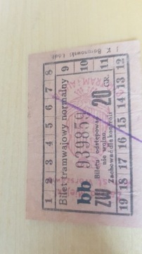 Bilet tramwajowy Warszawa 1936