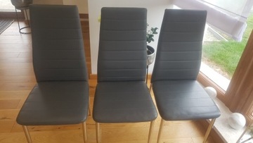 Krzesła szare ekoskóra 6 sztuk