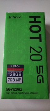 Nowy Infinix Hot 20 5G 4GB / 128GB 120Hz FHD+ 50 MPX 5000mAh Okazja!!! 