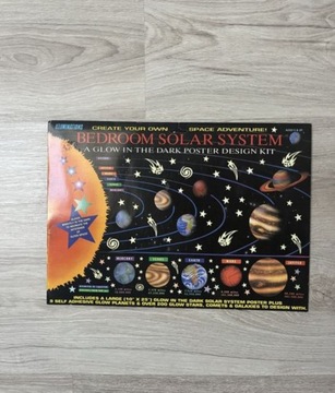Plakat zabawka układ słoneczny kosmos świeci w noc
