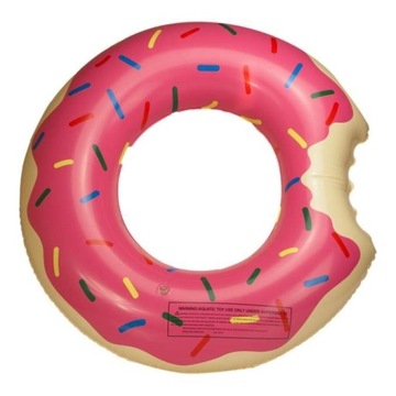 koło dmuchane 80cm DONUT różowe