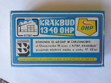 Pudełko z zapałkami z logo OHP.