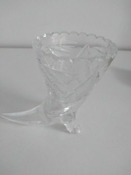 Kryształowy wazonik 10 cm kształt rogu