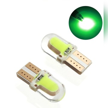 Żarówka LED W5W  COB 8SMD CANBUS ZIELONA