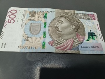 Banknot 500 zł  Sobieski