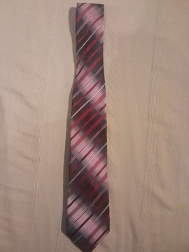 Krawat czerwono różowo czarny