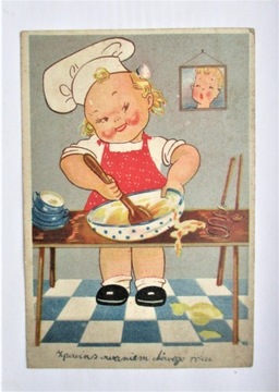 Młody Kucharz-pocztówka z 1948 r.