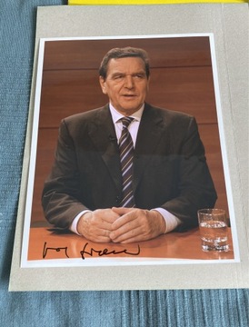 Gerhard Schröder były kanclerz RFN autograf
