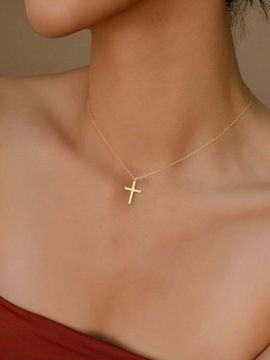 1 szt Modny Minimalistyczny Zawieszka Krzyż Naszyjniki Dla kobiet