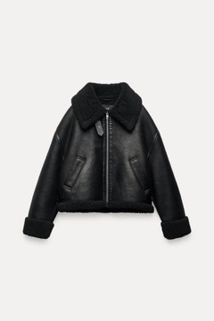 ZARA dwuwarstwowa kurtka kożuch biker XL 42