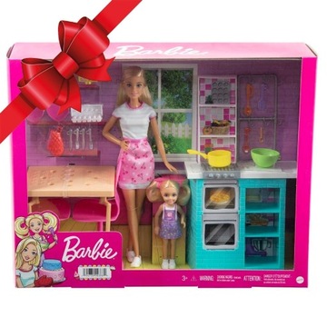 ZESTAW BARBIE wspólne pieczenie  lalka gratis