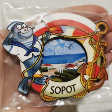 Magnes na lodówkę 3D SOPOT molo foka