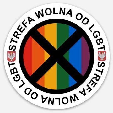 Naklejka Strefa wolna od LGBT 75 mm