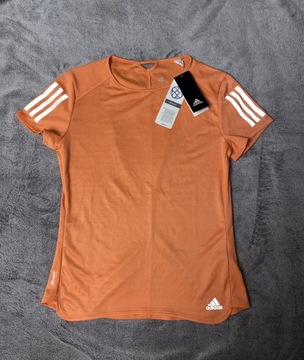 Pomarańczowa koszulka sportowa Adidas 3 Stripes