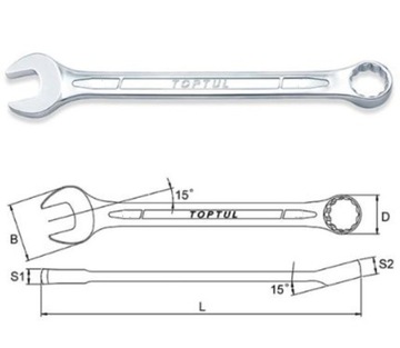 Klucz płasko-oczkowy 13mm TOPTUL AAEB131