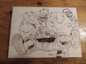 Wypalony na drewnie Monkey D. Luffy - One Piece