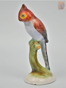 Papuga ceramiczna Bodrogkeresztúr Węgry lata 60te 