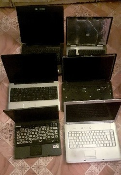 6 laptopów na części 