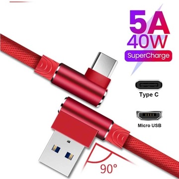 Przewód usb typ c Maerknon kątowy 5A dł. 2 m