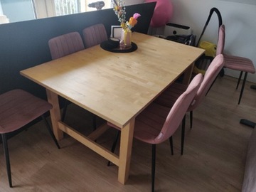 Rozkładany drewniany stół 150x90cm, krzesła gratis