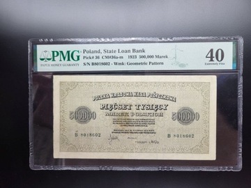 500000 marek 1923 r, ser. B PMG 40