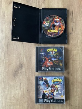 Crash Bandicoot 1 2 3 trylogia PSX PS1 testowane