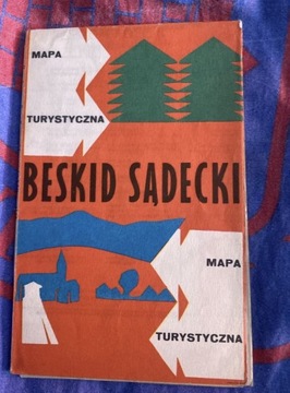 Mapa turystyczna Beskid Sądecki 1971 rok