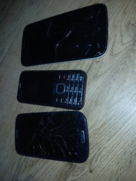 Zestaw 3 uszkodzonych telefonów 