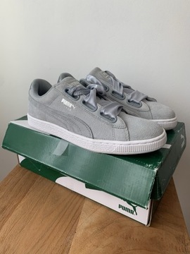 Buty Damskie Puma Suede Heart Safari 38 24cm szare skóra