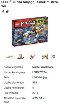 LEGO, Ninjago 70734 Smok Mistrza Wu