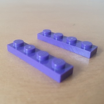 LEGO płytka 1x4 fioletowa  3710  NOWA  2 szt.