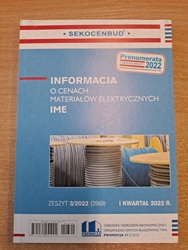 Sekocenbud Ceny materiałów elektrycznych IME 1/22