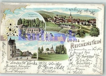 ZŁOTY STOK Reichenstein  litografia 1901