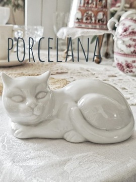 Kot porcelanowy figurka kolekcjonerska 
