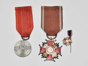 Medal order zestaw XXX lecia krzyż zasługi PRL