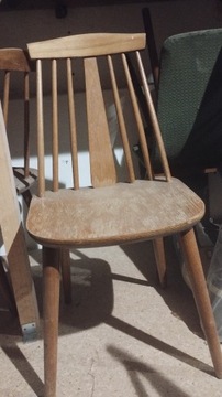 Krzesła patyczaki PRL lite drewno